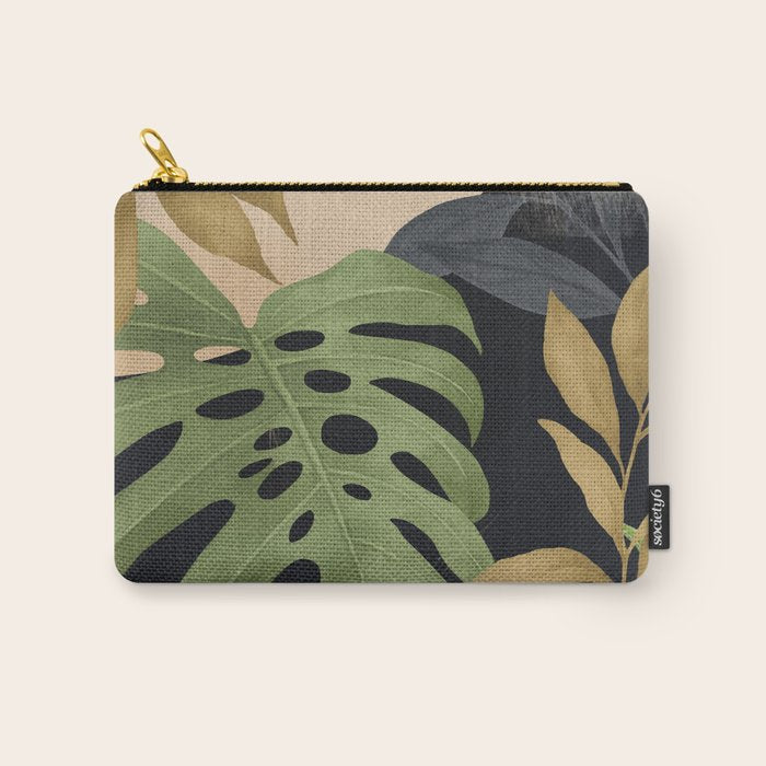Abstract Art Tropical Leaves 101 Carry All Pouch Gallery Image 1