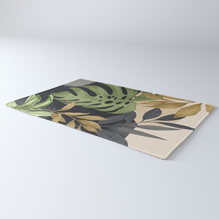 Abstract Art Tropical Leaves 101 Rug Gallery Image 3