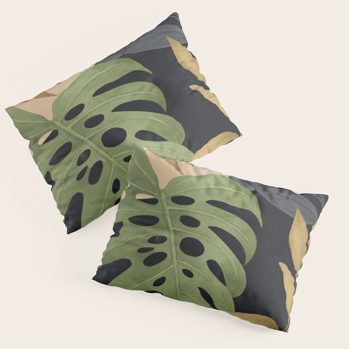 Abstract Art Tropical Leaves 101 Pillow Sham Gallery Image 3