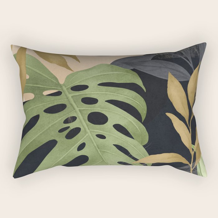 Abstract Art Tropical Leaves 101 Rectangular Pillow Gallery Image 1