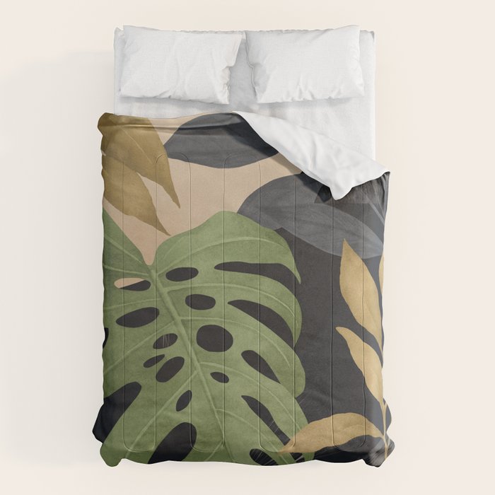 Abstract Art Tropical Leaves 101 Comforter Gallery Image 6