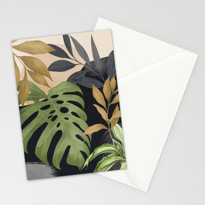 Abstract Art Tropical Leaves 101 Stationery Card Gallery Image 2