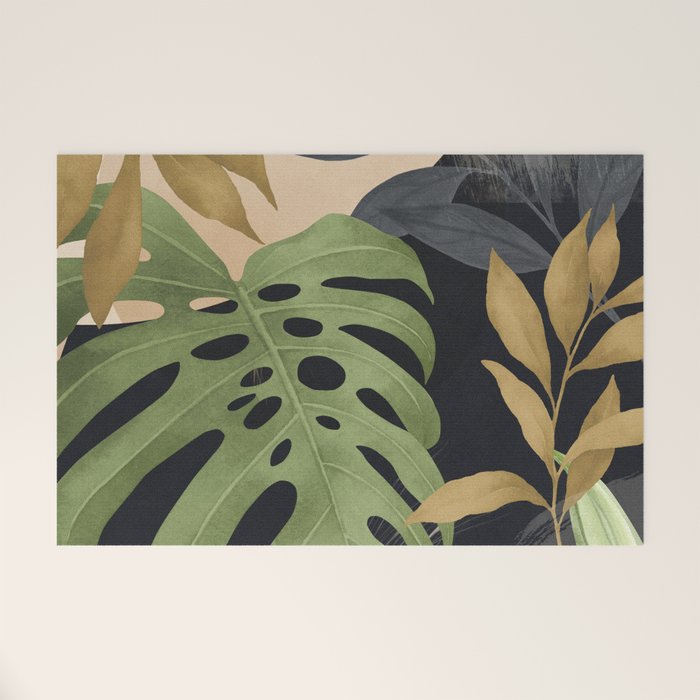 Abstract Art Tropical Leaves 101 Welcome Mat Gallery Image 1