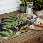 Abstract Art Tropical Leaves 101 Outdoor Rug Gallery Image 2
