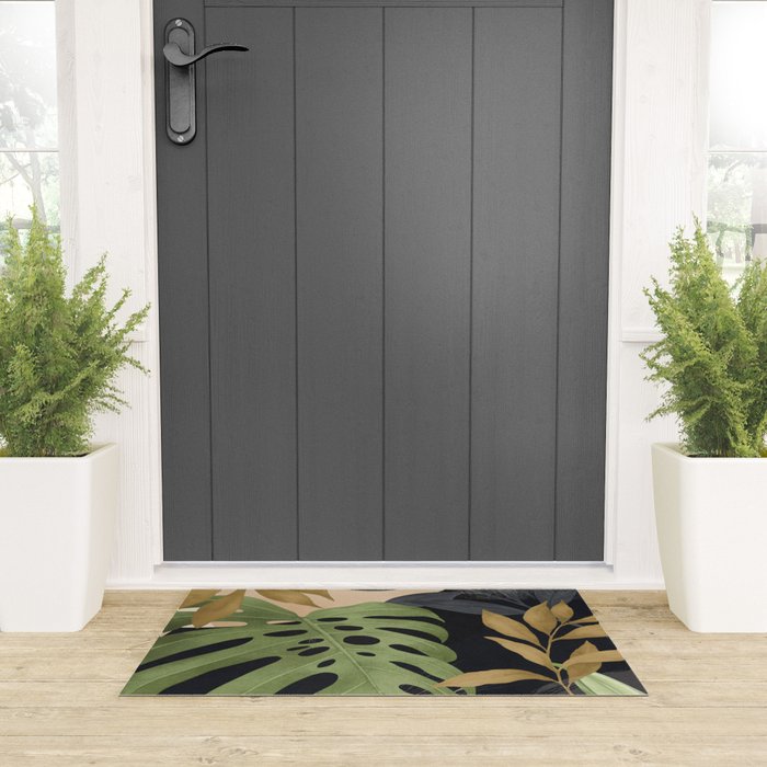 Abstract Art Tropical Leaves 101 Welcome Mat Gallery Image 3