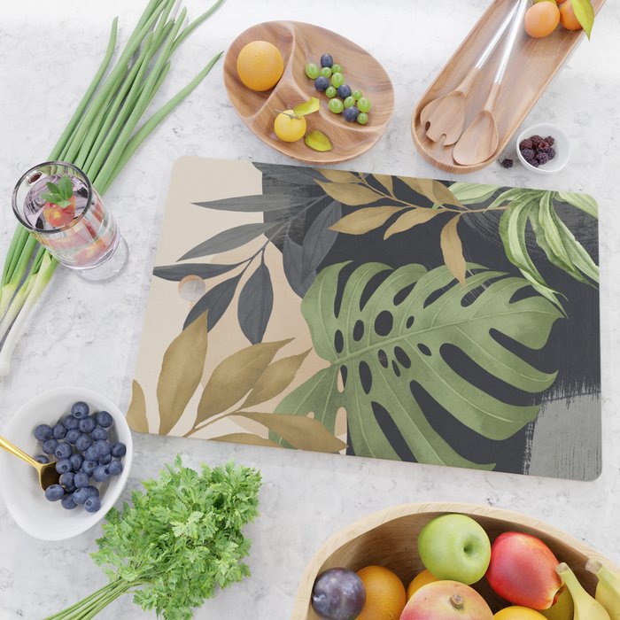 Abstract Art Tropical Leaves 101 Cutting Board Gallery Image 2