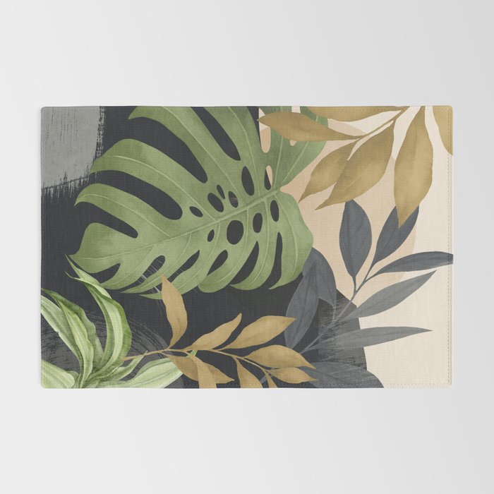 Abstract Art Tropical Leaves 101 Rug Gallery Image 2