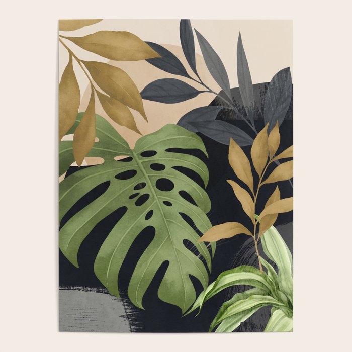 Abstract Art Tropical Leaves 101 Poster Gallery Image 4