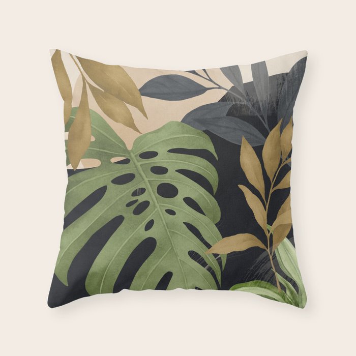 Abstract Art Tropical Leaves 101 Throw Pillow Gallery Image 6