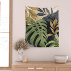 Abstract Art Tropical Leaves 101 Wall Tapestry Gallery Image 2