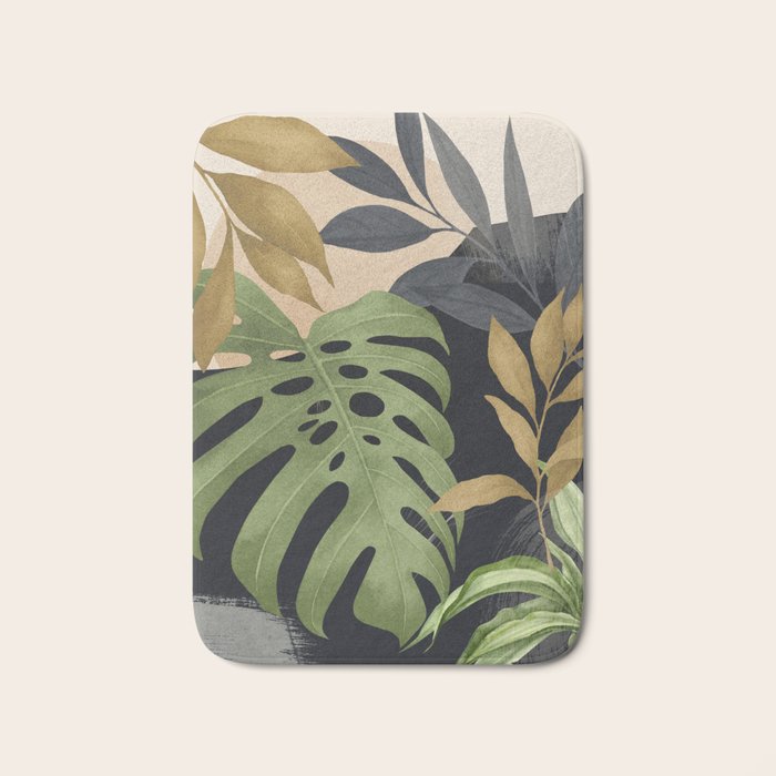 Abstract Art Tropical Leaves 101 Bath Mat Gallery Image 1