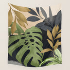 Abstract Art Tropical Leaves 101 Wall Tapestry Gallery Image 4
