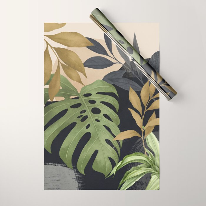 Abstract Art Tropical Leaves 101 Wrapping Paper Gallery Image 1