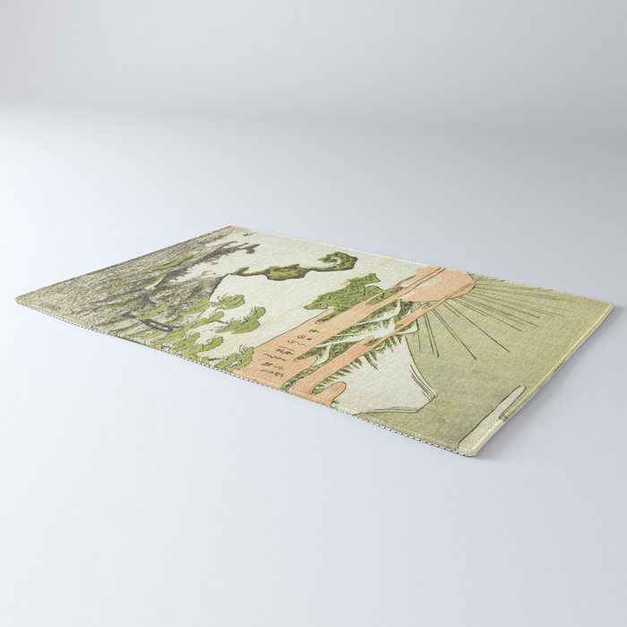 View of Mount Fuji at sunrise on New Year's Day by Isoda Koryusai Rug Gallery Image 3