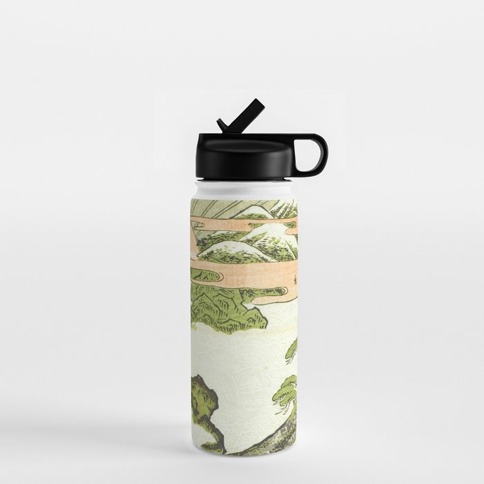 View of Mount Fuji at sunrise on New Year's Day by Isoda Koryusai Water Bottle Gallery Image 1