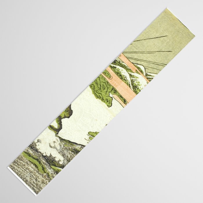 View of Mount Fuji at sunrise on New Year's Day by Isoda Koryusai Table Runner Gallery Image 3