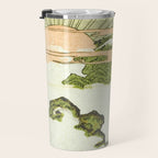 View of Mount Fuji at sunrise on New Year's Day by Isoda Koryusai Travel Mug Gallery Image 3