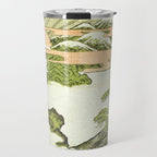 View of Mount Fuji at sunrise on New Year's Day by Isoda Koryusai Travel Mug Gallery Image 1