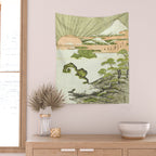 View of Mount Fuji at sunrise on New Year's Day by Isoda Koryusai Wall Tapestry Gallery Image 2