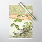 View of Mount Fuji at sunrise on New Year's Day by Isoda Koryusai Wrapping Paper Gallery Image 1