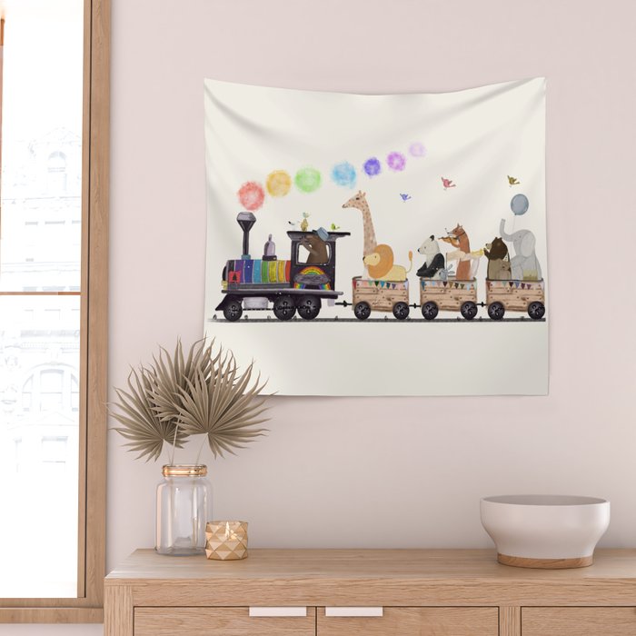 the rainbow train Wall Tapestry Gallery Image 2