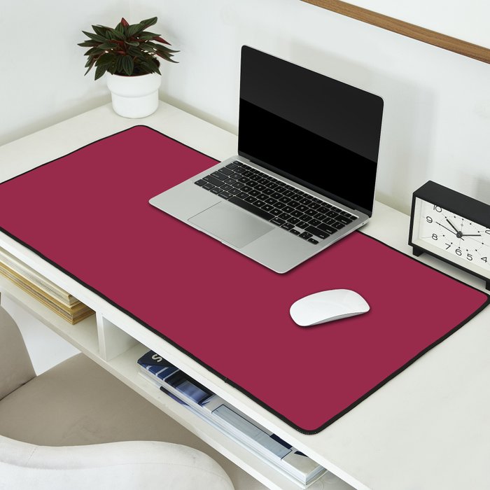 Berry Pink Solid Color Desk Mat Gallery Image 2