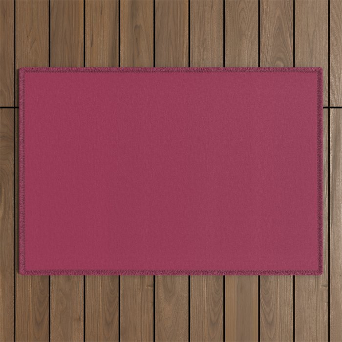 Berry Pink Solid Color Outdoor Rug Gallery Image 1