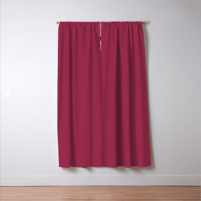 Berry Pink Solid Color Window Curtain Gallery Image 3
