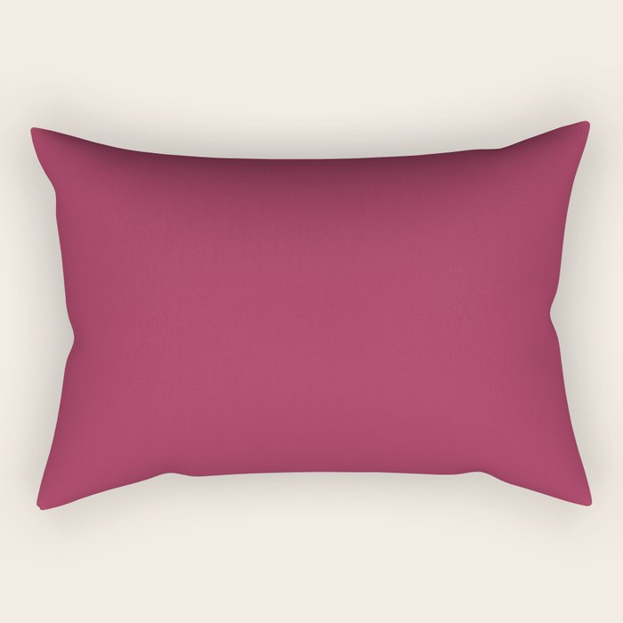 Berry Pink Solid Color Rectangular Pillow Gallery Image 1