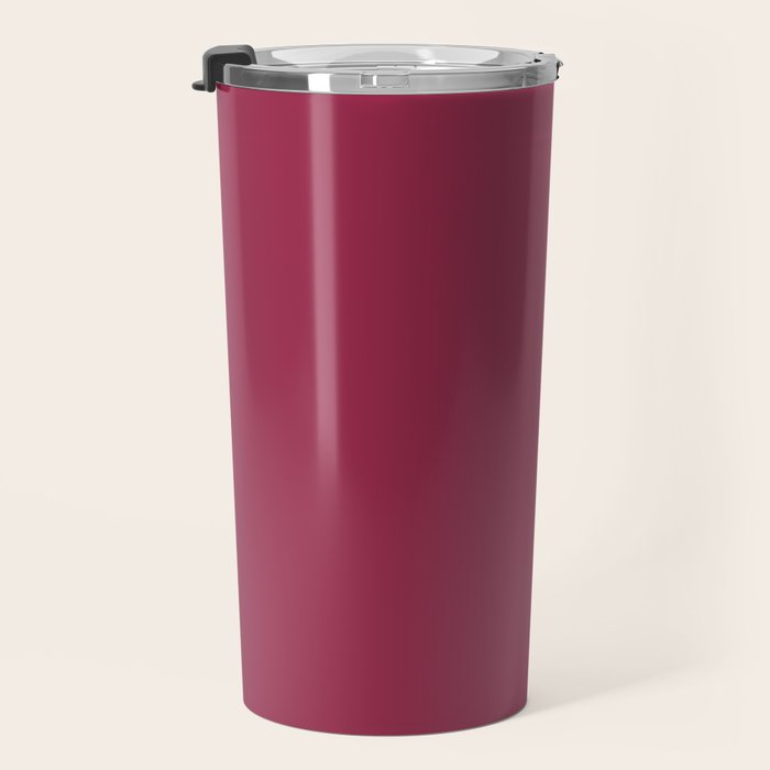 Berry Pink Solid Color Travel Mug Gallery Image 3