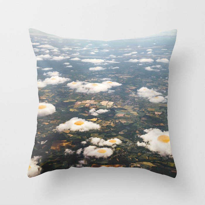 Eggy Clouds - Sunny side up clouds Throw Pillow Gallery Image 6