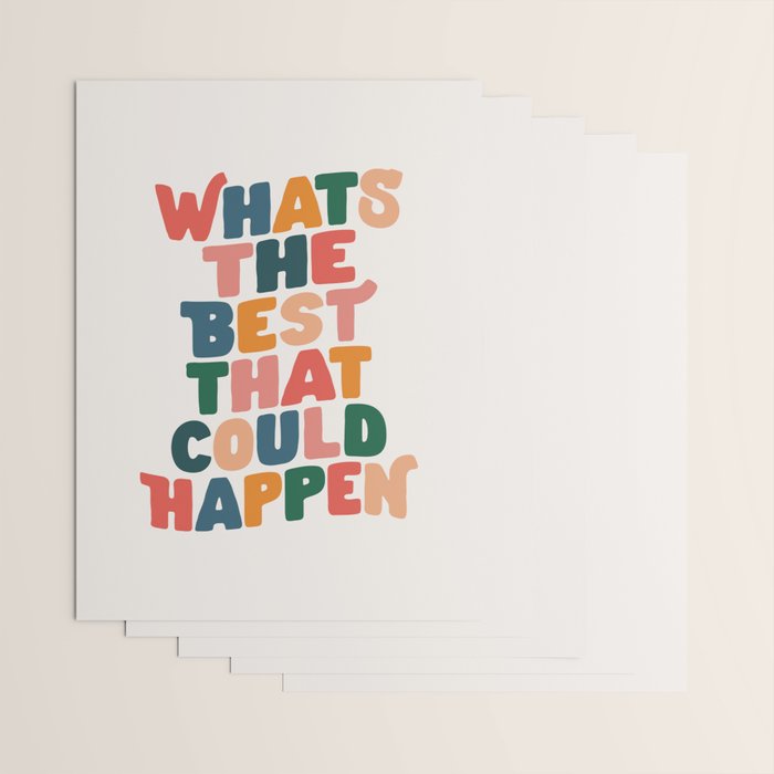 Whats The Best That Could Happen by The Motivated Type in Red Pink Green Orange and Blue Wrapping Paper Gallery Image 3