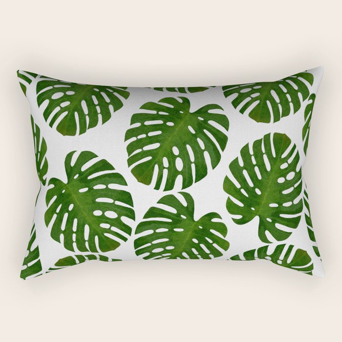 Monstera Leaf III Rectangular Pillow Gallery Image 1