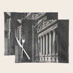 Wall Street, Stock Exchange, New York, New York black and white photograph Placemat Gallery Image 1