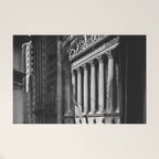 Wall Street, Stock Exchange, New York, New York black and white photograph Welcome Mat Gallery Image 1