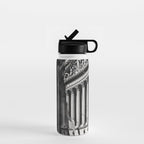 Wall Street, Stock Exchange, New York, New York black and white photograph Water Bottle Gallery Image 1