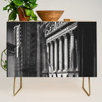 Wall Street, Stock Exchange, New York, New York black and white photograph Credenza Gallery Image 1