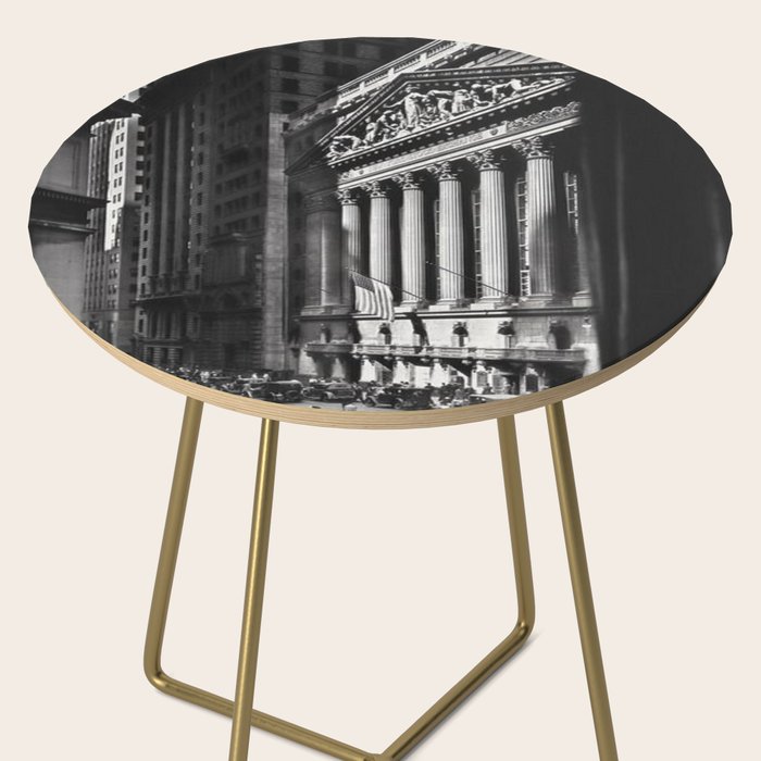 Wall Street, Stock Exchange, New York, New York black and white photograph Side Table Gallery Image 2