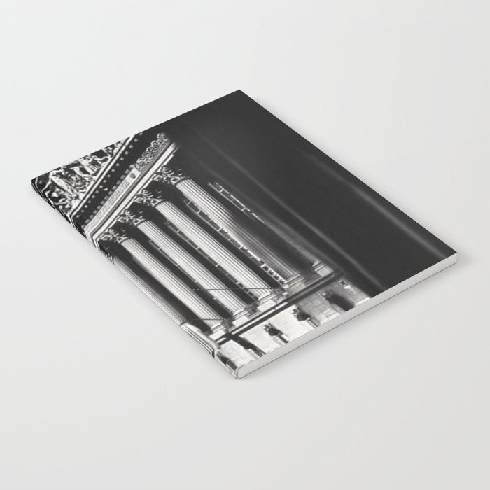 Wall Street, Stock Exchange, New York, New York black and white photograph Notebook Gallery Image 1