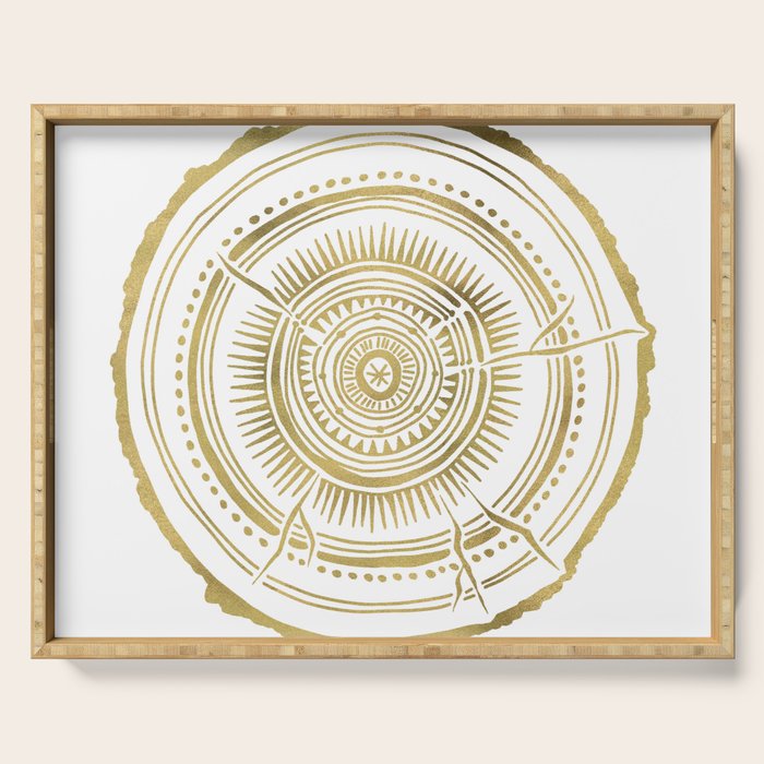 Quaking Aspen - Gold Tree Rings Serving Tray Gallery Image 1