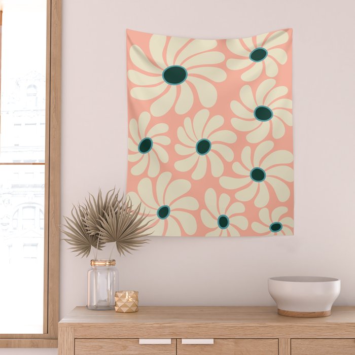 Retro Super Bloom - 70's Vibe Wall Tapestry Gallery Image 2