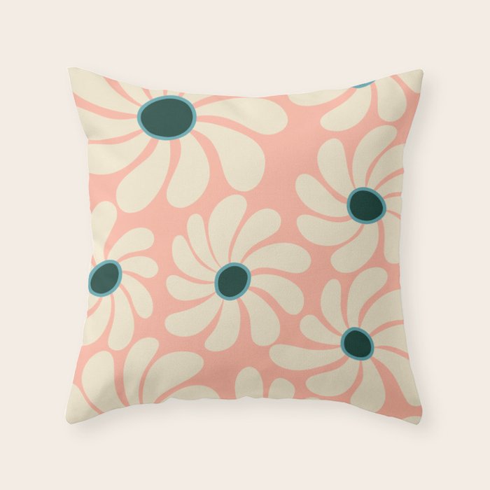 Retro Super Bloom - 70's Vibe Throw Pillow Gallery Image 6