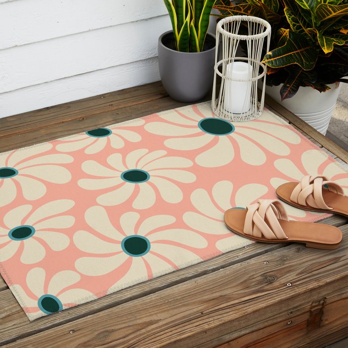 Retro Super Bloom - 70's Vibe Outdoor Rug Gallery Image 2