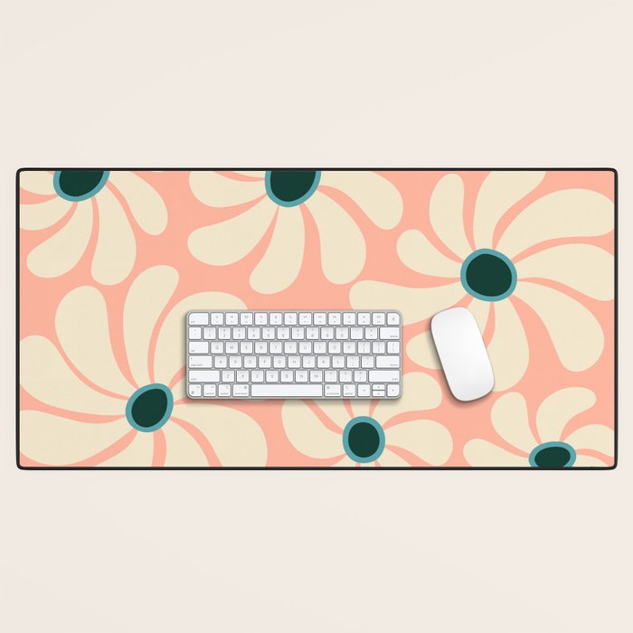 Retro Super Bloom - 70's Vibe Desk Mat Gallery Image 1