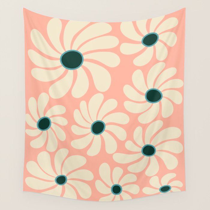 Retro Super Bloom - 70's Vibe Wall Tapestry Gallery Image 1