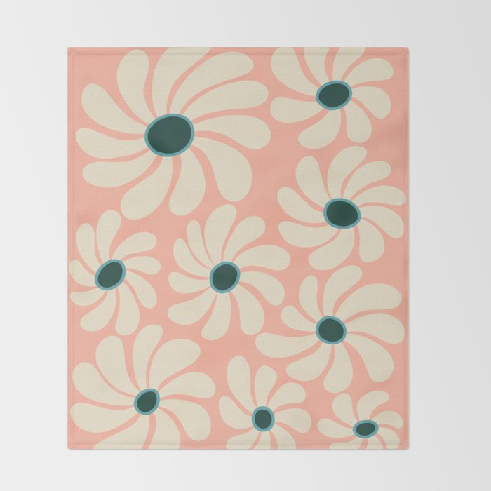 Retro Super Bloom - 70's Vibe Throw Blanket Gallery Image 2