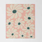 Retro Super Bloom - 70's Vibe Throw Blanket Gallery Image 2