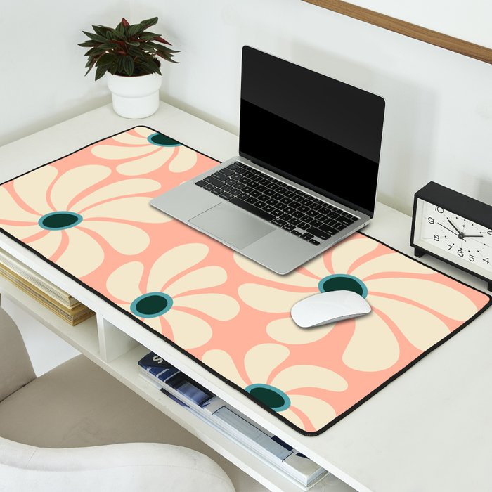 Retro Super Bloom - 70's Vibe Desk Mat Gallery Image 2