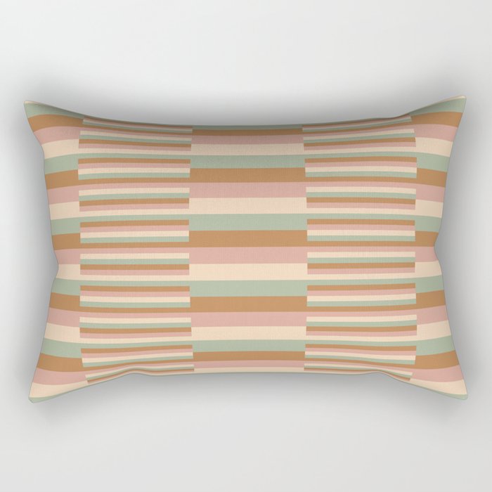 Mixed Stripes Pattern XIX Boho Summer Rectangular Pillow Gallery Image 1