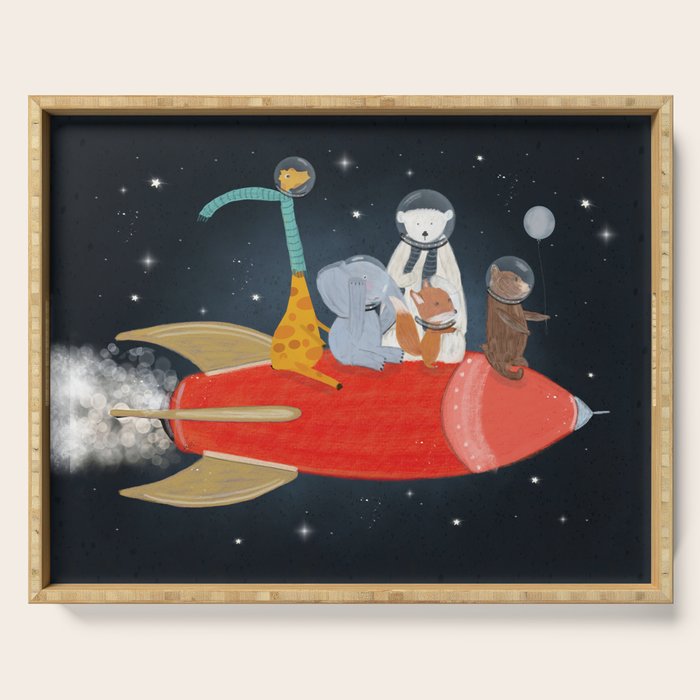 lets all go to the moon Serving Tray Gallery Image 1